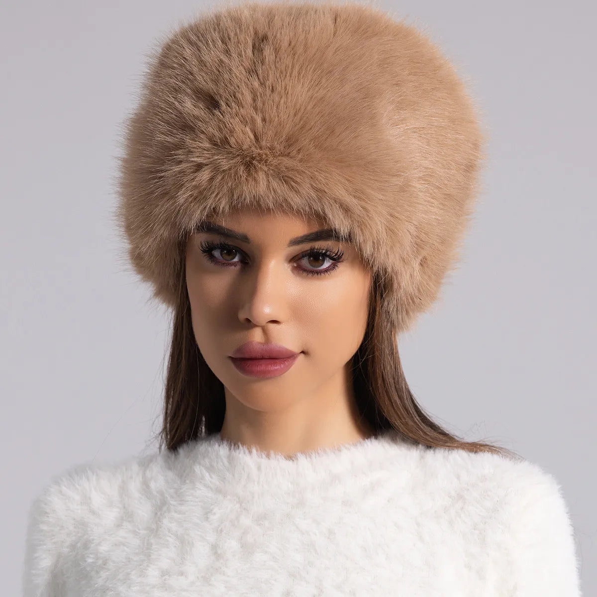 Round Fur Hat for Women