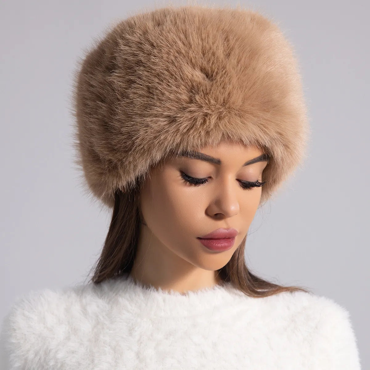 Round Fur Hat for Women
