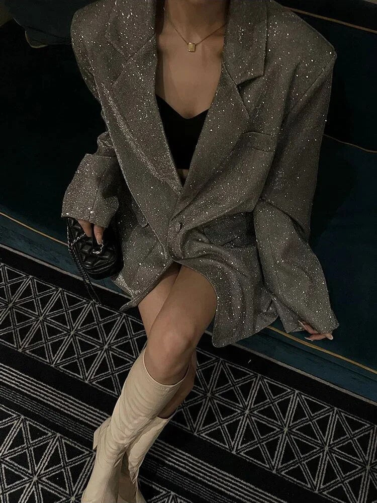 Sequined Blazer Jacket for Women