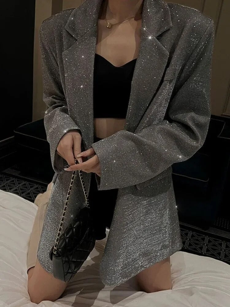 Sequined Blazer Jacket for Women