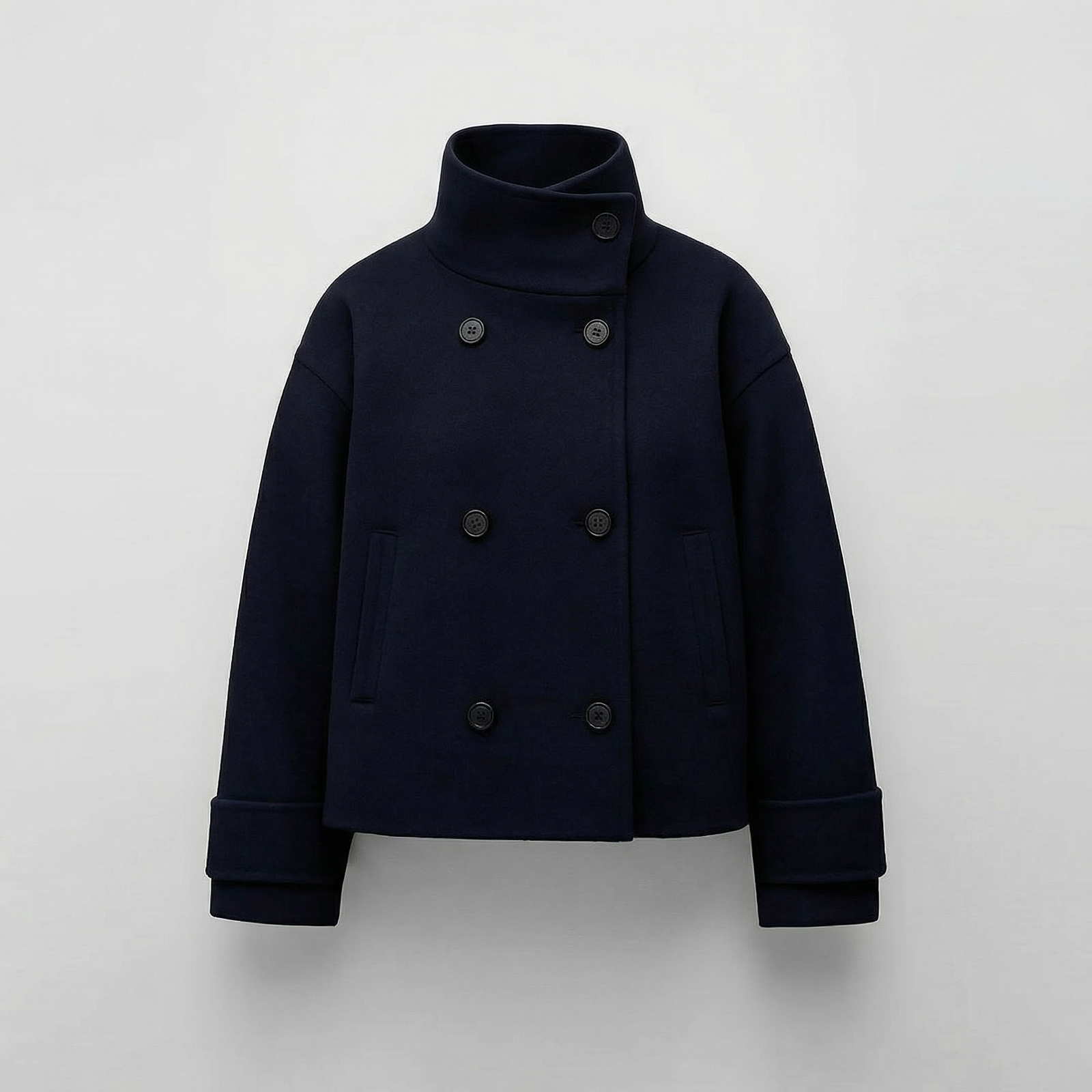 Elegant Short Coat with Double Breasting for Women