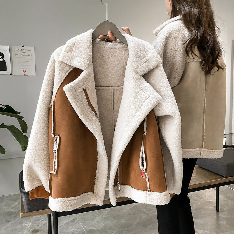 Elegant Synthetic Suede Jacket for Women