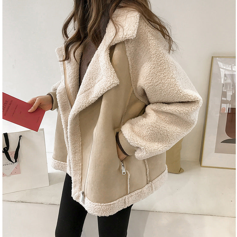 Elegant Synthetic Suede Jacket for Women