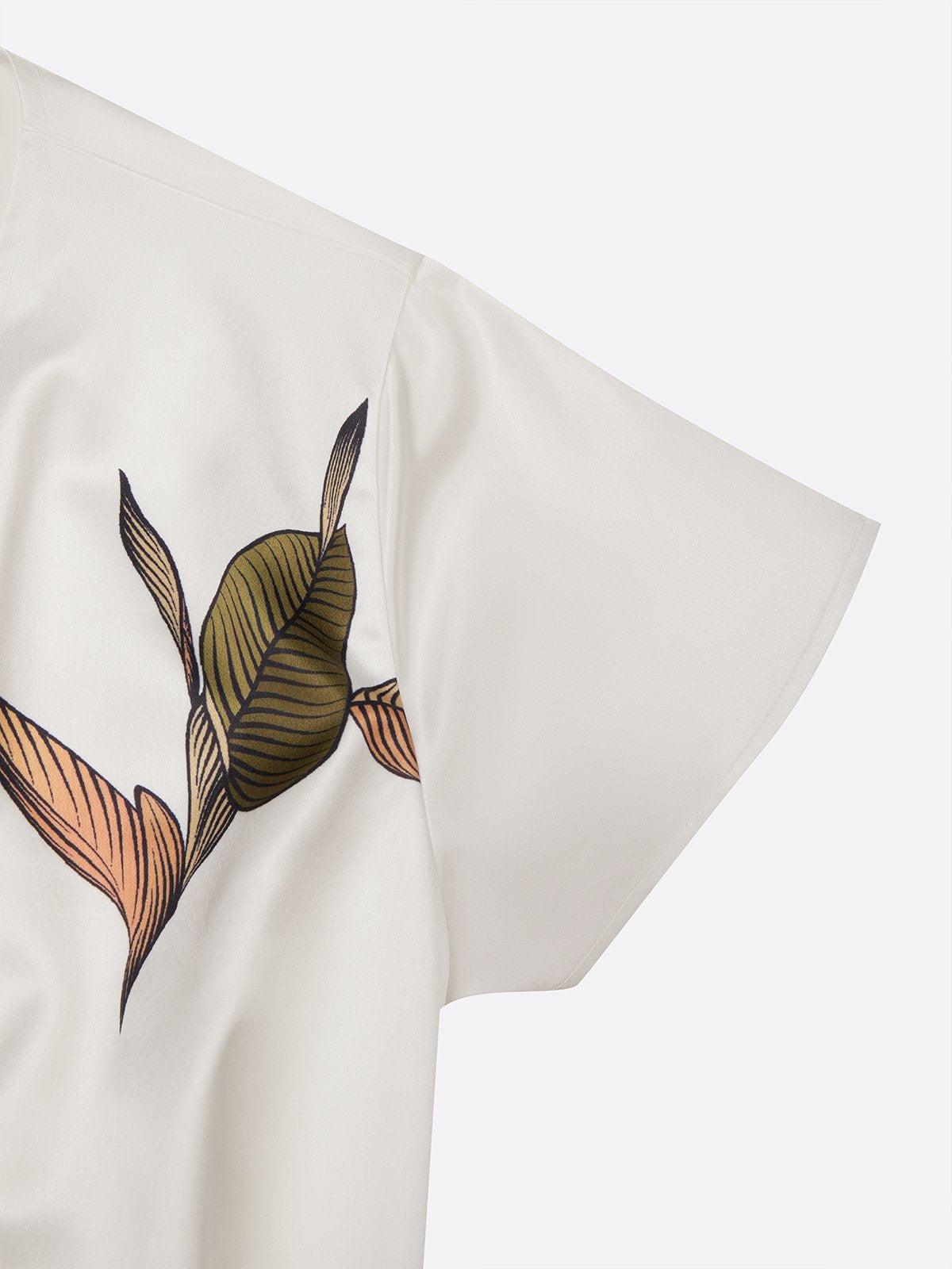 Robe portefeuille satin imprimée pour femmes