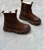 Bottes en cuir doublées de laine pour Femmes