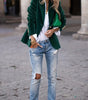 Blazer Féminin Élégant Boutons Dorés pour Femmes