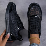 Baskets en Dentelle Florale et Lacets pour Femme