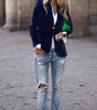 Blazer Féminin Élégant Boutons Dorés pour Femmes