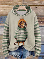 Sweat à Capuche Décontracté à Motif de Chien pour Femmes