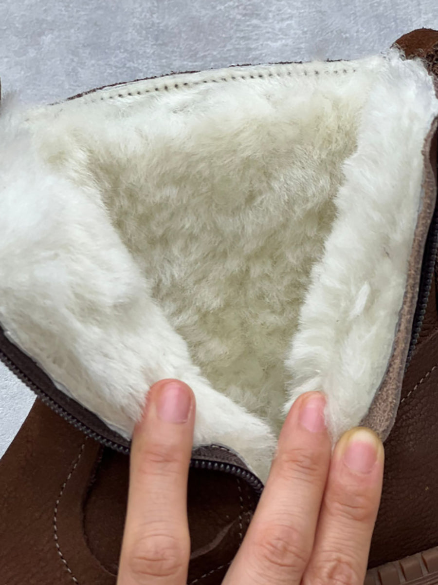 Bottes en cuir doublées de laine pour Femmes