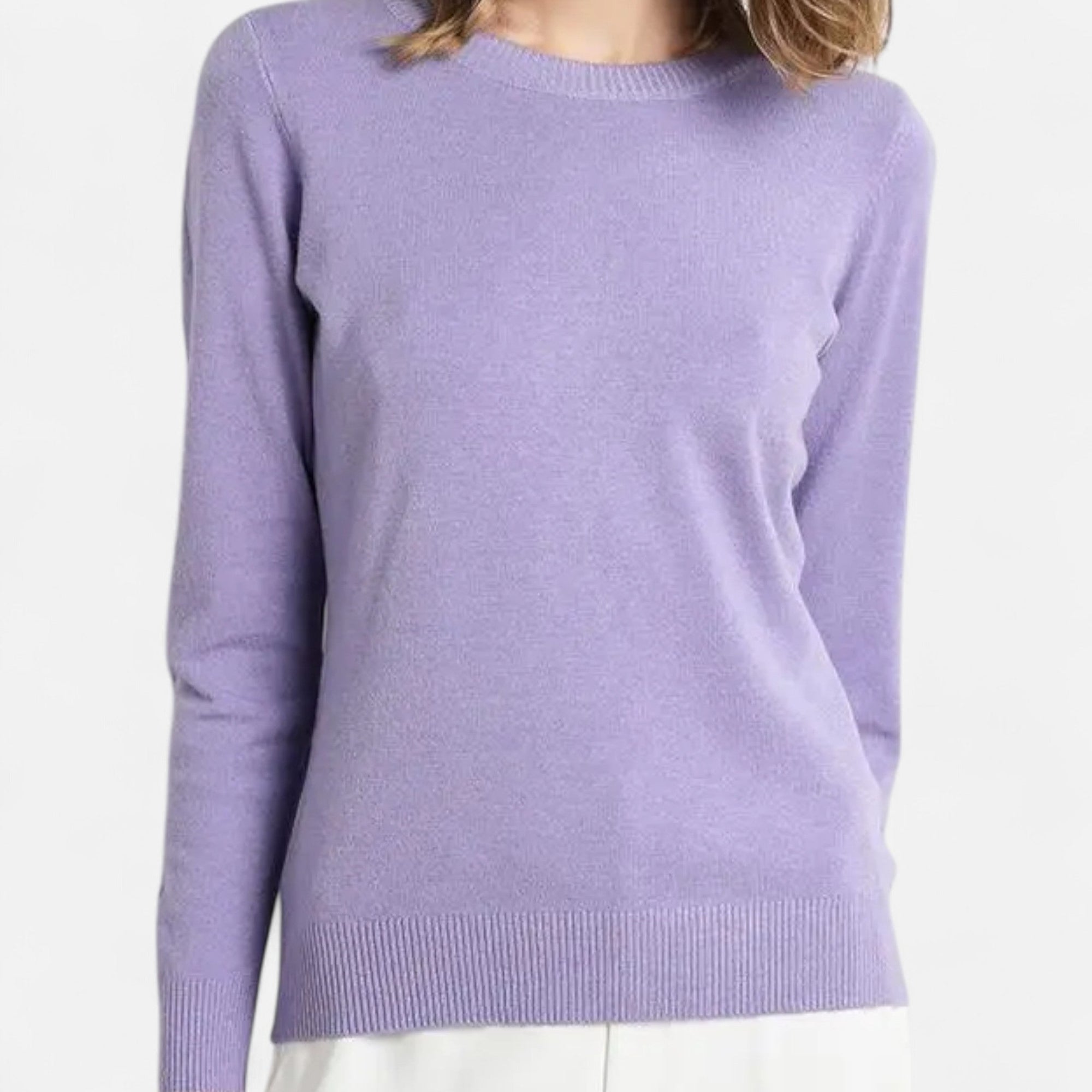 Pull Col Rond en Laine Mérinos pour Femmes