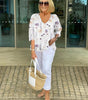 Blouse à Col V Imprimé Floral pour Femme | Idéale pour le Quotidien