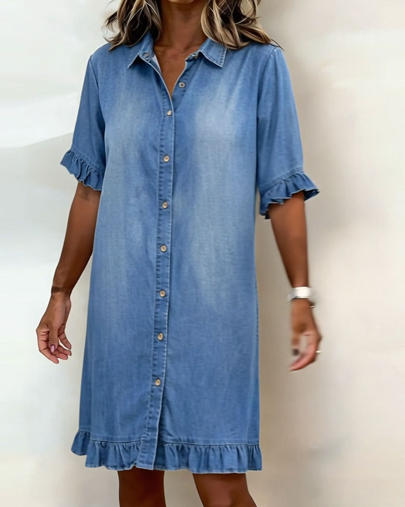 Robe en Denim avec Boutons pour Femme | Idéale pour le Quotidien