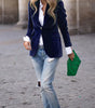 Blazer Féminin Élégant Boutons Dorés pour Femmes
