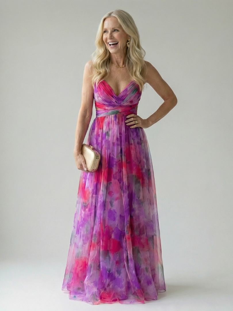 Robe Maxi Sans Manches à Imprimé pour Femme
