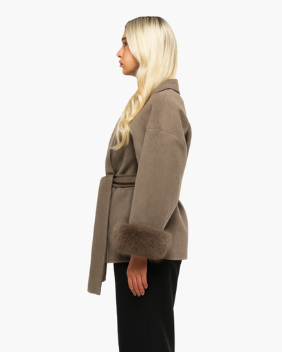 Manteau Féminin Chic avec Ceinture pour Femmes