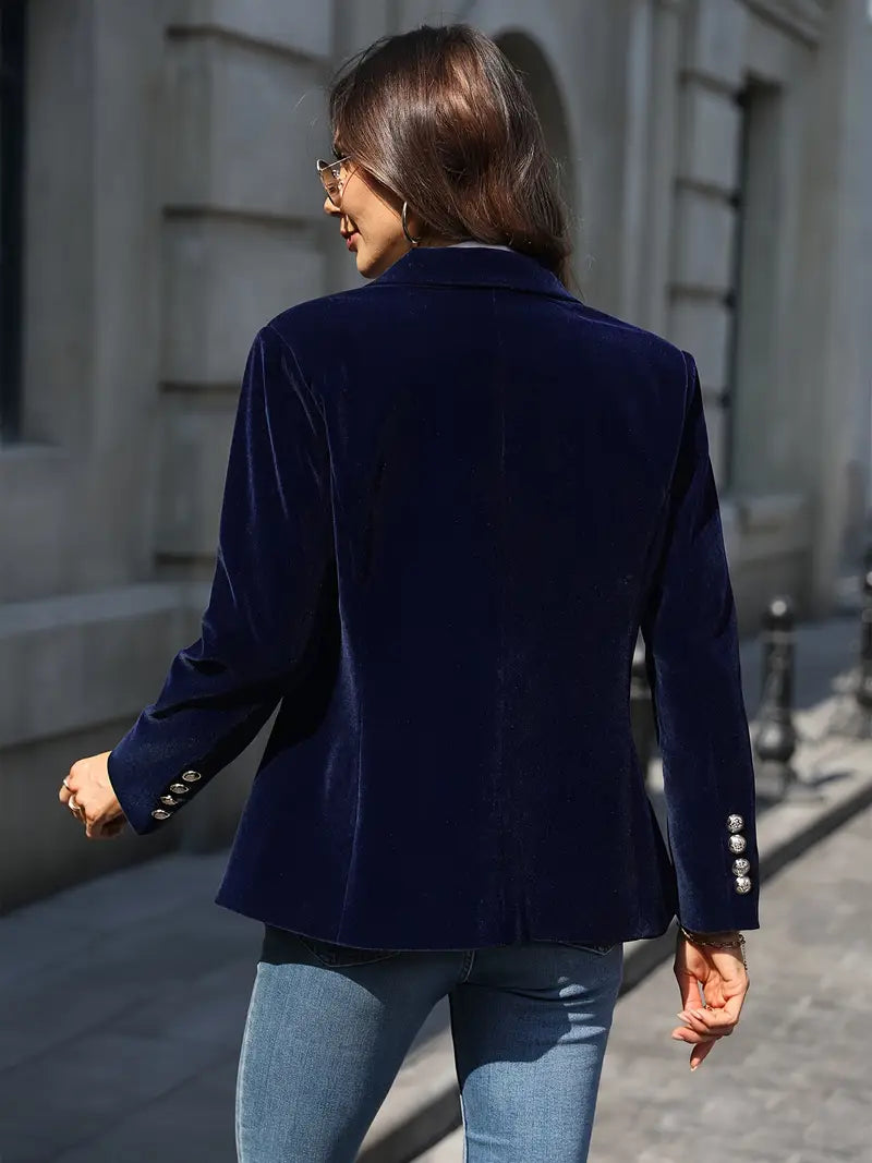 Blazer Féminin Élégant Boutons Dorés pour Femmes