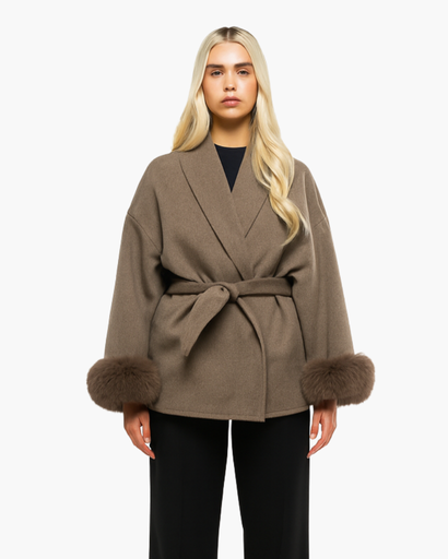Manteau Féminin Chic avec Ceinture pour Femmes