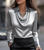 Blouse satinée pour femmes