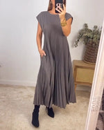 Robe Longue Plissée sans Manches pour Femme | Idéale pour le Quotidien