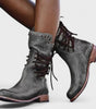 Bottine Haute à Lacets en Simili Cuir pour Femme