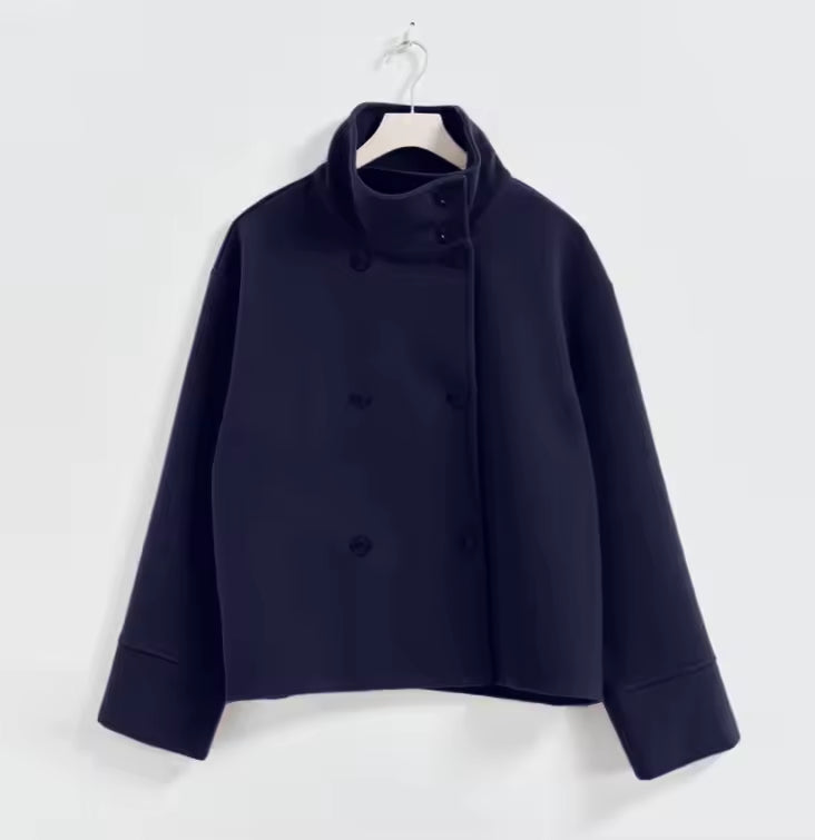 Veste Courte Élégante à Double Boutonnage pour Femmes