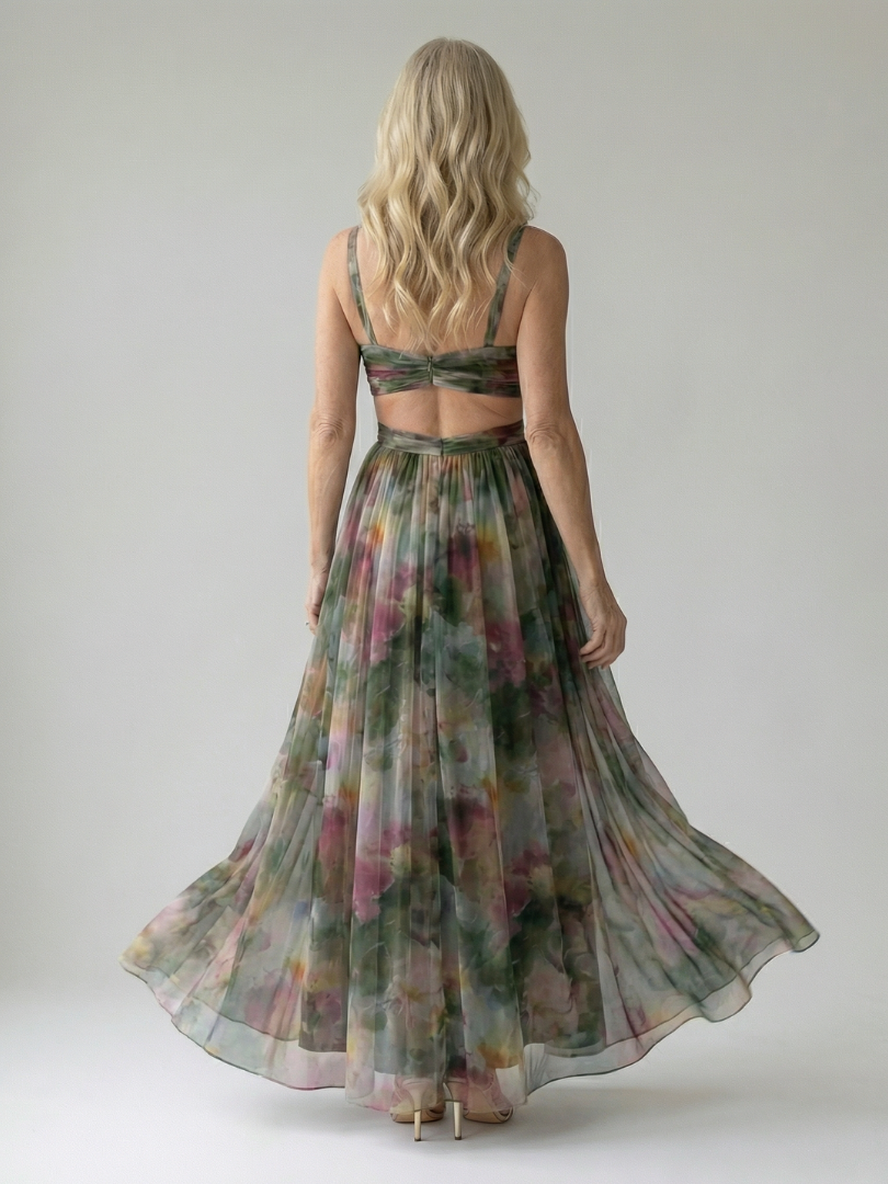 Robe Maxi Sans Manches à Imprimé pour Femme