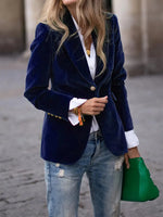 Blazer Féminin Élégant Boutons Dorés pour Femmes