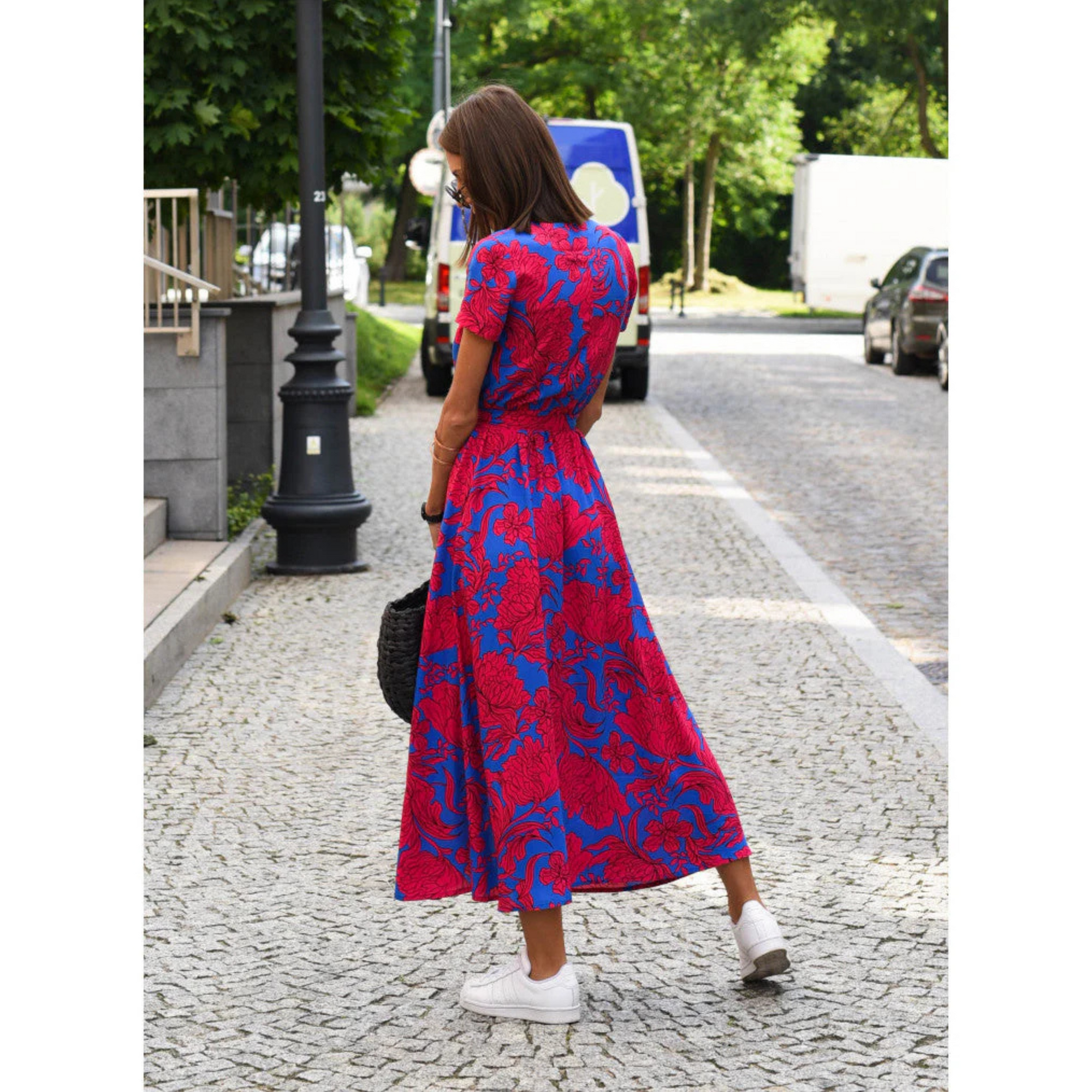 Robe Longue à Imprimé Floral Coupe Évasée pour Femme | Idéale pour l'Été