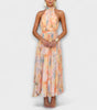 Robe Maxi à Imprimé Aquarelle avec Dos Nu pour Femmes