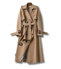 Trench Coat Long en Coton pour Femme