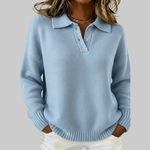 Pull Polo en Maille Souple pour Femmes