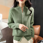 Cardigan Décontracté en Laine Mérinos pour Femmes