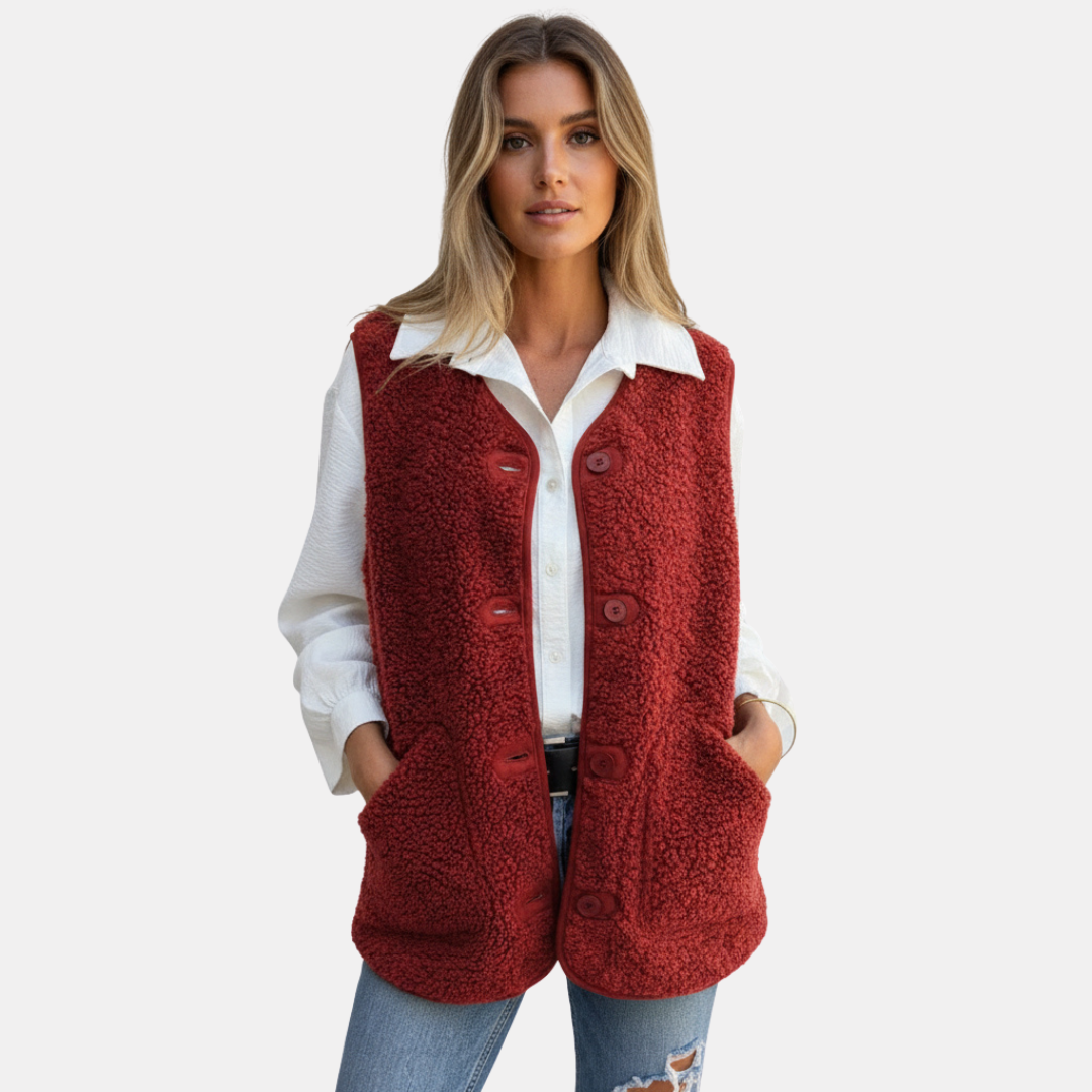 Gilet en polaire teddy pour femmes