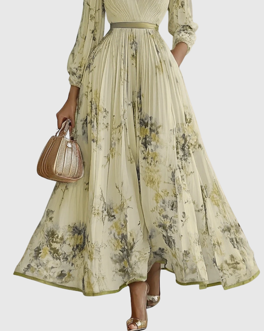 Longue robe plissée pour femmes