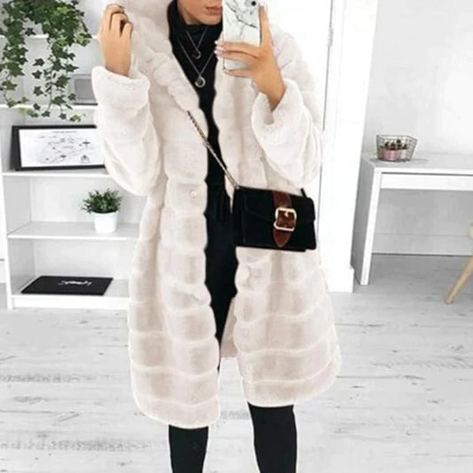 Manteau d'Hiver Elégant à Capuche pour Femmes