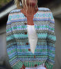 Cardigan en laine et coton à imprimé pour femmes
