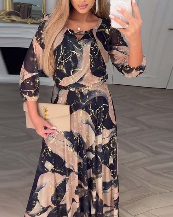 Robe longue imprimée pour femmes