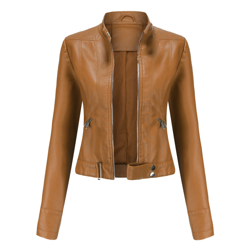 Veste en Cuir Noir Élégante pour Femmes