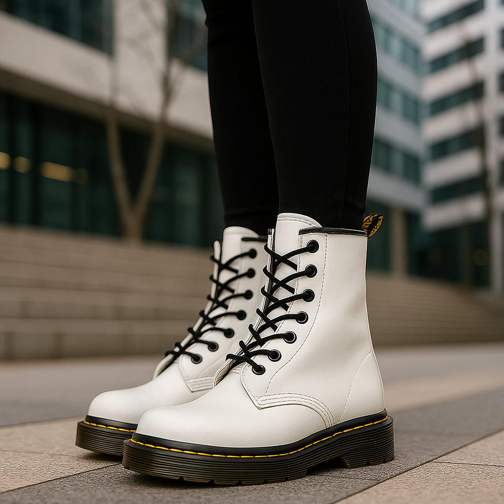 Bottes Lacées en Similicuir pour Femmes