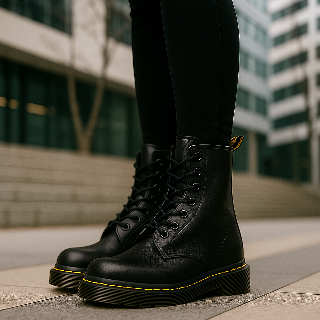 Bottes Lacées en Similicuir pour Femmes