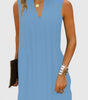 Robe midi sans manches à col en V pour femmes