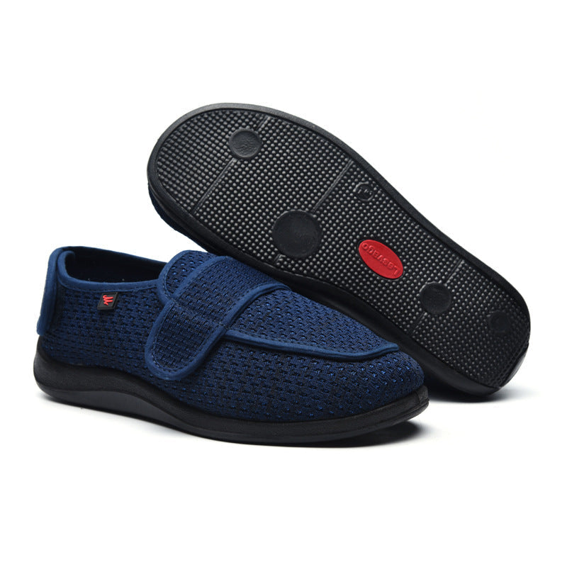Chausson Femme Confort pour Pieds Larges à Scratch en Maille