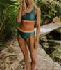 Ensemble Bikini Taille Haute à Coupe Colorblock pour Femmes