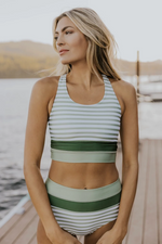 Ensemble Bikini Taille Haute à Coupe Colorblock pour Femmes