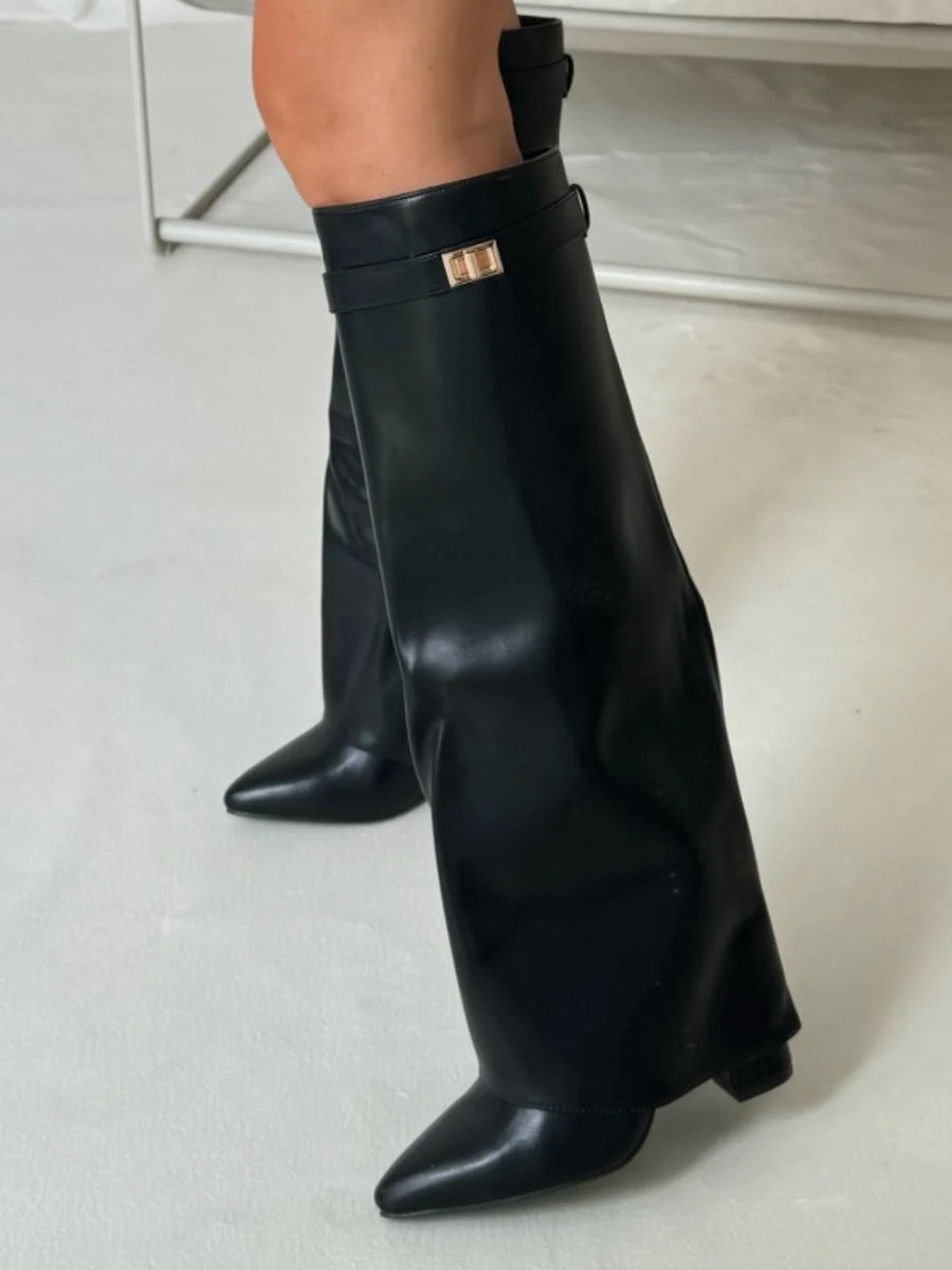 Elegant High Boots with Block Heel for Women