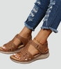 Sandales Orthopédiques en Cuir à Scratch pour Femme | Idéales pour le Quotidien