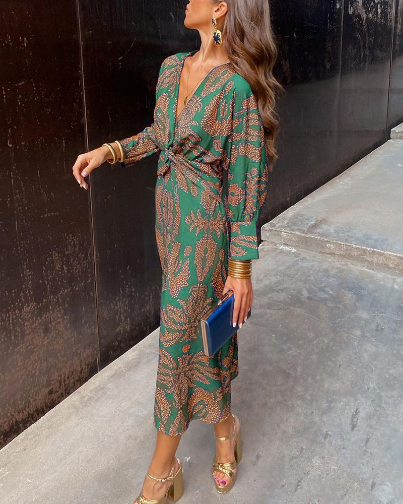 Robe Longue Drapée à Nœud pour Femme | Idéale pour les Sorties