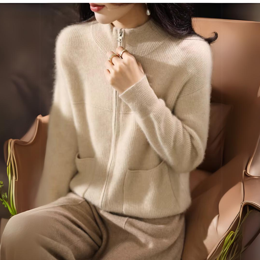 Cardigan Décontracté en Laine Mérinos pour Femmes