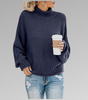 Pull Oversize en Maille à Col Montant pour Femme